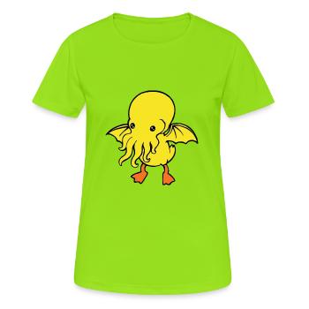 Relâchez le canard de canard Quackin qui grince - T-shirt respirant Femme - vert néon - Devant - AI Model Female 172 dark (172cm)