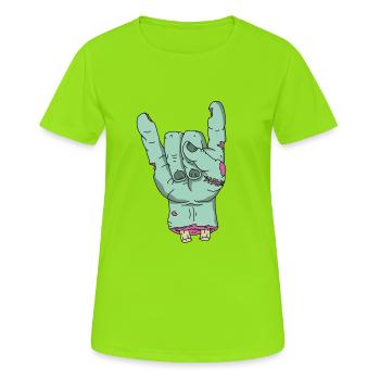 Zombie Halloween blood undead rock apocalypic horror - Women's Breathable T-Shirt - neon green - Front - AI Model Female 172 dark (172cm)