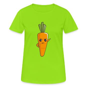 Carotte insolente - T-shirt respirant Femme - vert néon - Devant - AI Model Female 172 dark (172cm)