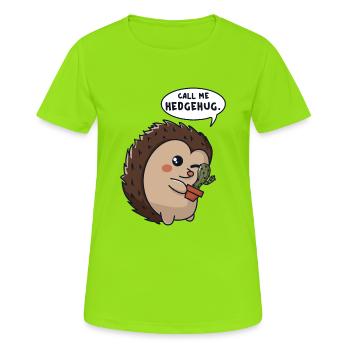 Hedgehog cuddles cactus - Women's Breathable T-Shirt - neon green - Front - AI Model Female 172 dark (172cm)