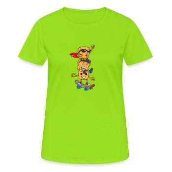 Poulet Nuggets Poulet Nuggs Fast Food Hunger - T-shirt respirant Femme - vert néon - Devant - AI Model Female 172 dark (172cm)