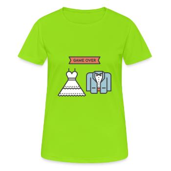 Mariage - Game Over - Cadeau - T-shirt respirant Femme - vert néon - Devant - AI Model Female 172 dark (172cm)