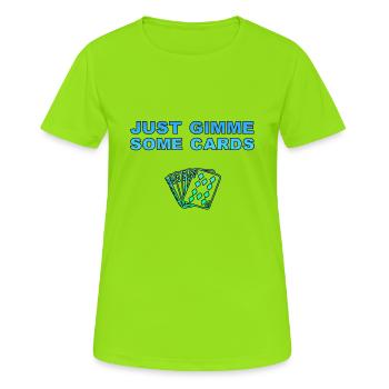 Poker Poker Poker Texas Holdem Jeu de cartes - T-shirt respirant Femme - vert néon - Devant - AI Model Female 172 dark (172cm)
