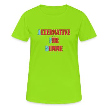Alternative für Dumme Anti Fck Afd Geschenk - Frauen T-Shirt atmungsaktiv - Neongrün - Vorne - AI Model Female 172 dark (172cm)