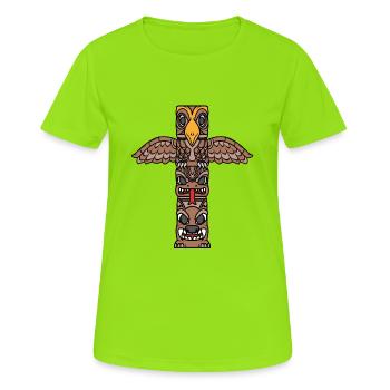 indian indian headdress - Women's Breathable T-Shirt - neon green - Front - AI Model Female 172 dark (172cm)