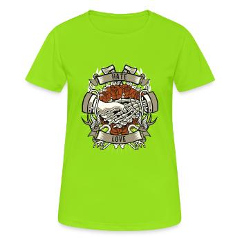 Hate and Love - Women's Breathable T-Shirt - neon green - Front - AI Model Female 172 dark (172cm)