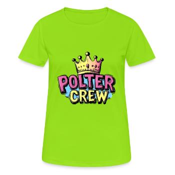 Polter Crew - Frauen T-Shirt atmungsaktiv - Neongrün - Vorne - AI Model Female 172 dark (172cm)