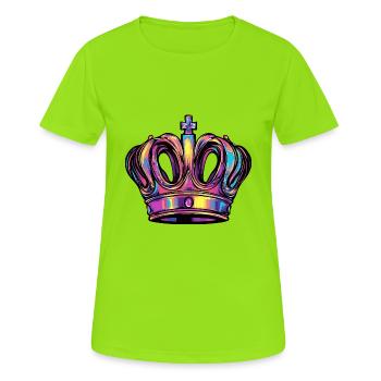 Couronne - T-shirt respirant Femme - vert néon - Devant - AI Model Female 172 dark (172cm)