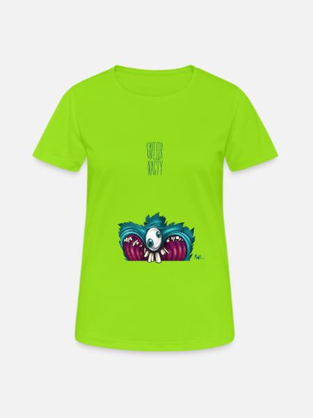OneEyeTwoPupil[00110101] - Frauen T-Shirt atmungsaktiv - Neongrün