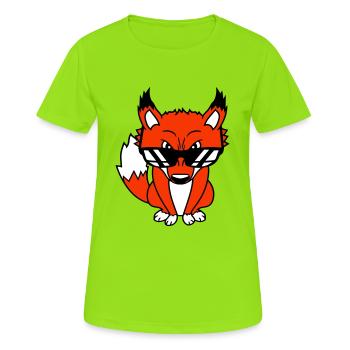 Renard Lunettes de soleil Cool Peeps High Evil Eye Fun - T-shirt respirant Femme - vert néon - Devant - AI Model Female 172 dark (172cm)