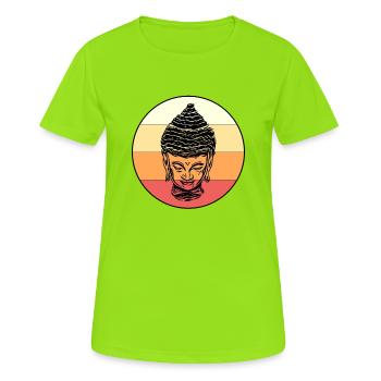 Buddhismus - Frauen T-Shirt atmungsaktiv - Neongrün - Vorne - AI Model Female 172 dark (172cm)