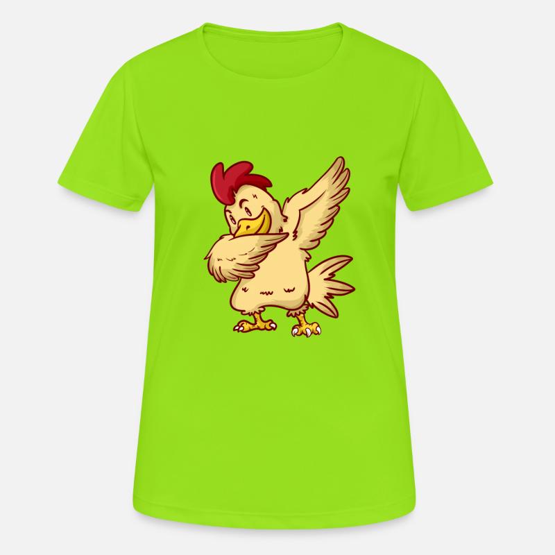 DAB chicken - chicken - chicken - rooster - dancing - Women's Breathable T-Shirt - neon green