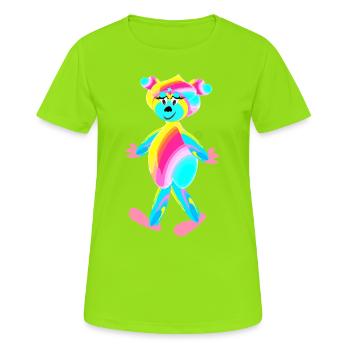 Regenbogenpaul - Tierchen - Kinder - Frauen T-Shirt atmungsaktiv - Neongrün - Vorne - AI Model Female 172 dark (172cm)