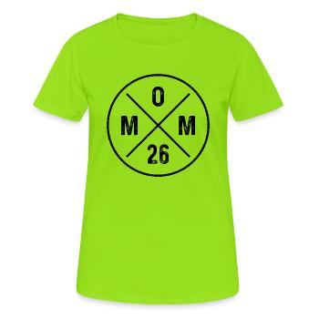 Mom 26 Grunge Baby Muttertag - Mama 2026 Geschenk - Frauen T-Shirt atmungsaktiv - Neongrün - Vorne - AI Model Female 172 dark (172cm)