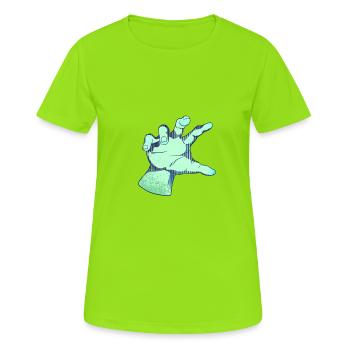 Comic Hand Halloween T-Shirts - Frauen T-Shirt atmungsaktiv - Neongrün - Vorne - AI Model Female 172 dark (172cm)