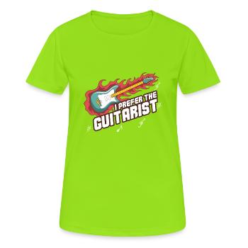 I PREFER THE GUITARIST - Women's Breathable T-Shirt - neon green - Front - AI Model Female 172 dark (172cm)