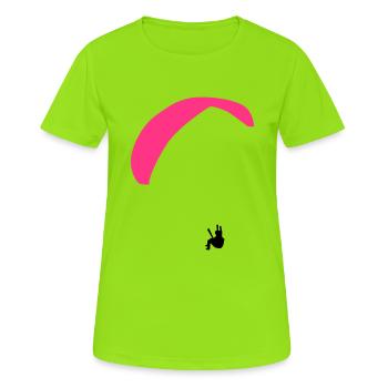 paragliding - Frauen T-Shirt atmungsaktiv - Neongrün - Vorne - AI Model Female 172 dark (172cm)