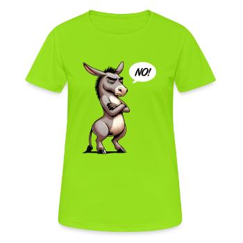 No Esel Eselchen Eselhalter Muli Langohresel - Frauen T-Shirt atmungsaktiv - Neongrün - Vorne - AI Model Female 172 dark (172cm)