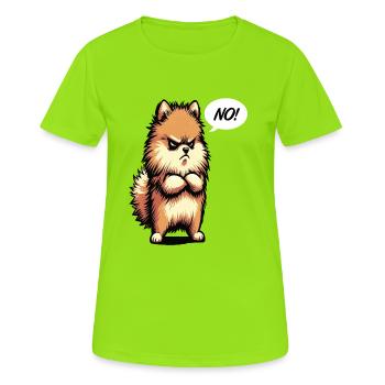 Pas de Spitz nain de Poméranie Spitz Nain Porte-Spitz - T-shirt respirant Femme - vert néon - Devant - AI Model Female 172 dark (172cm)