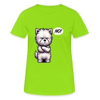No West highland terrier Westie West highland dog - Women's Breathable T-Shirt - neon green - Front - AI Model Female 172 dark (172cm)