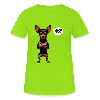 Pas de Pinscher miniature Pinscher Propriétaire de Pinscher - T-shirt respirant Femme - vert néon - Devant - AI Model Female 172 dark (172cm)