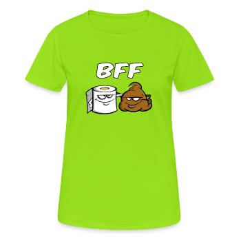 BFF - Best friends for ever - Cadeaux - T-shirt respirant Femme - vert néon - Devant - AI Model Female 172 dark (172cm)