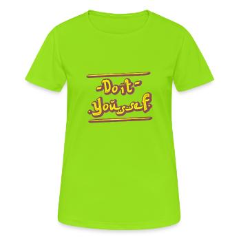 DO IT YOUSSEF ! (DIY) - T-shirt respirant Femme - vert néon - Devant - AI Model Female 172 dark (172cm)