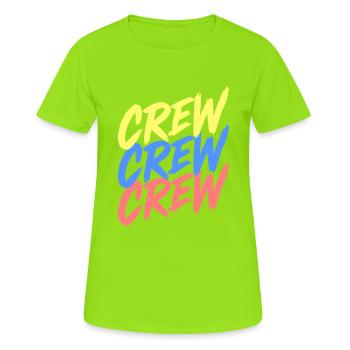 Crew - Frauen T-Shirt atmungsaktiv - Neongrün - Vorne - AI Model Female 172 dark (172cm)