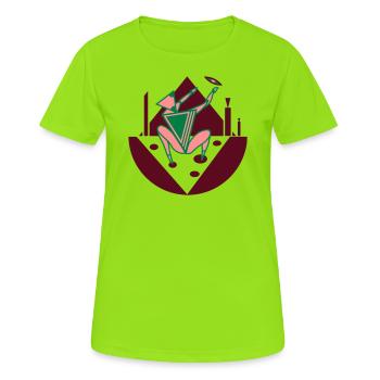 Appell. Ein Appell an eine höhere Macht - Frauen T-Shirt atmungsaktiv - Neongrün - Vorne - AI Model Female 172 dark (172cm)