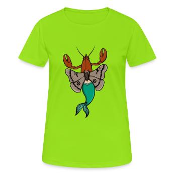 Hummer Motte-Meerjungfrau - Frauen T-Shirt atmungsaktiv - Neongrün - Vorne - AI Model Female 172 dark (172cm)