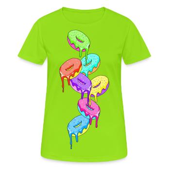 colorful cute donut - donut - donut - Women's Breathable T-Shirt - neon green - Front - AI Model Female 172 dark (172cm)