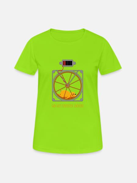 Gib dem Hamster Zucker! - Frauen T-Shirt atmungsaktiv - Neongrün