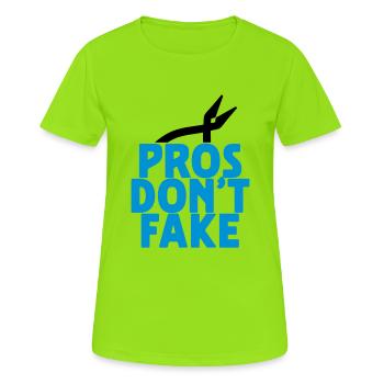 PROS DON'T FAKE - T-shirt respirant Femme - vert néon - Devant - AI Model Female 172 dark (172cm)