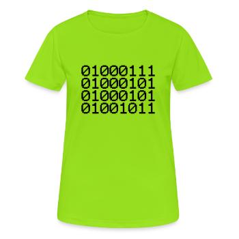 BINARY GEEK - Women's Breathable T-Shirt - neon green - Front - AI Model Female 172 dark (172cm)