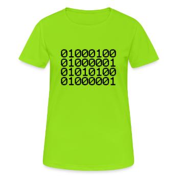 BINARY DATA - Women's Breathable T-Shirt - neon green - Front - AI Model Female 172 dark (172cm)