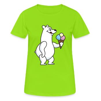 Eisbär Eiskrem Eiscreme Kugeleis Winter - Frauen T-Shirt atmungsaktiv - Neongrün - Vorne - AI Model Female 172 dark (172cm)