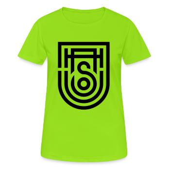 Joshua full - Frauen T-Shirt atmungsaktiv - Neongrün - Vorne - AI Model Female 172 dark (172cm)