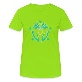 Unité Fleur de Lotus - T-shirt respirant Femme - vert néon - Devant - AI Model Female 172 dark (172cm)