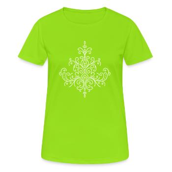 Conception d’ornement - T-shirt respirant Femme - vert néon - Devant - AI Model Female 172 dark (172cm)