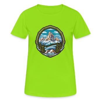 Alpinisme des - T-shirt respirant Femme - vert néon - Devant - AI Model Female 172 dark (172cm)
