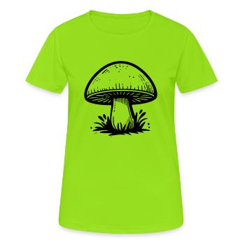 Pilz Champignon - Frauen T-Shirt atmungsaktiv - Neongrün - Vorne - AI Model Female 172 dark (172cm)