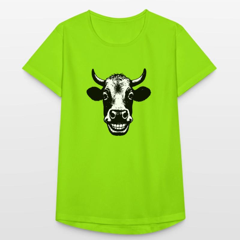 Grinsende Kuh Frauen T-Shirt atmungsaktiv