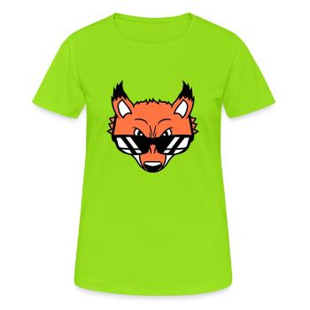Renard Lunettes de soleil Cool Peeps High Evil Eye Fun - T-shirt respirant Femme - vert néon - Devant - AI Model Female 172 dark (172cm)