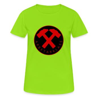 Classe ouvrière - T-shirt respirant Femme - vert néon - Devant - AI Model Female 172 dark (172cm)