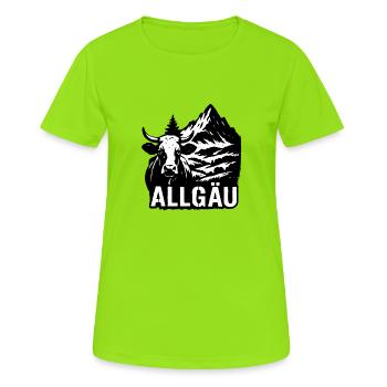 Allgäu Mountains with Cow - Women's Breathable T-Shirt - neon green - Front - AI Model Female 172 dark (172cm)