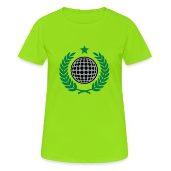 Couronne de laurier (Golf) 02 - T-shirt respirant Femme - vert néon - Devant - AI Model Female 172 dark (172cm)