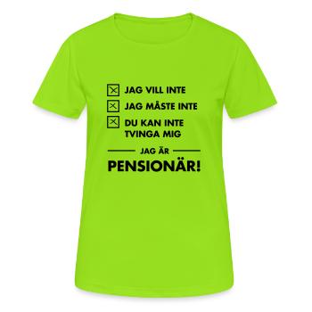 Rolig slogan Jag är pensionär - Women's Breathable T-Shirt - neon green - Front - AI Model Female 172 dark (172cm)