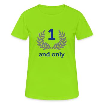 Une seule et - T-shirt respirant Femme - vert néon - Devant - AI Model Female 172 dark (172cm)