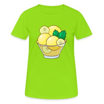 Crème glacée, crème glacée, crème glacée, crème glacée, boule, crème glacée, sundae - T-shirt respirant Femme - vert néon - Devant - AI Model Female 172 dark (172cm)