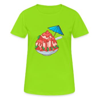 Crème glacée, crème glacée, crème glacée, crème glacée, boule, crème glacée, sundae - T-shirt respirant Femme - vert néon - Devant - AI Model Female 172 dark (172cm)